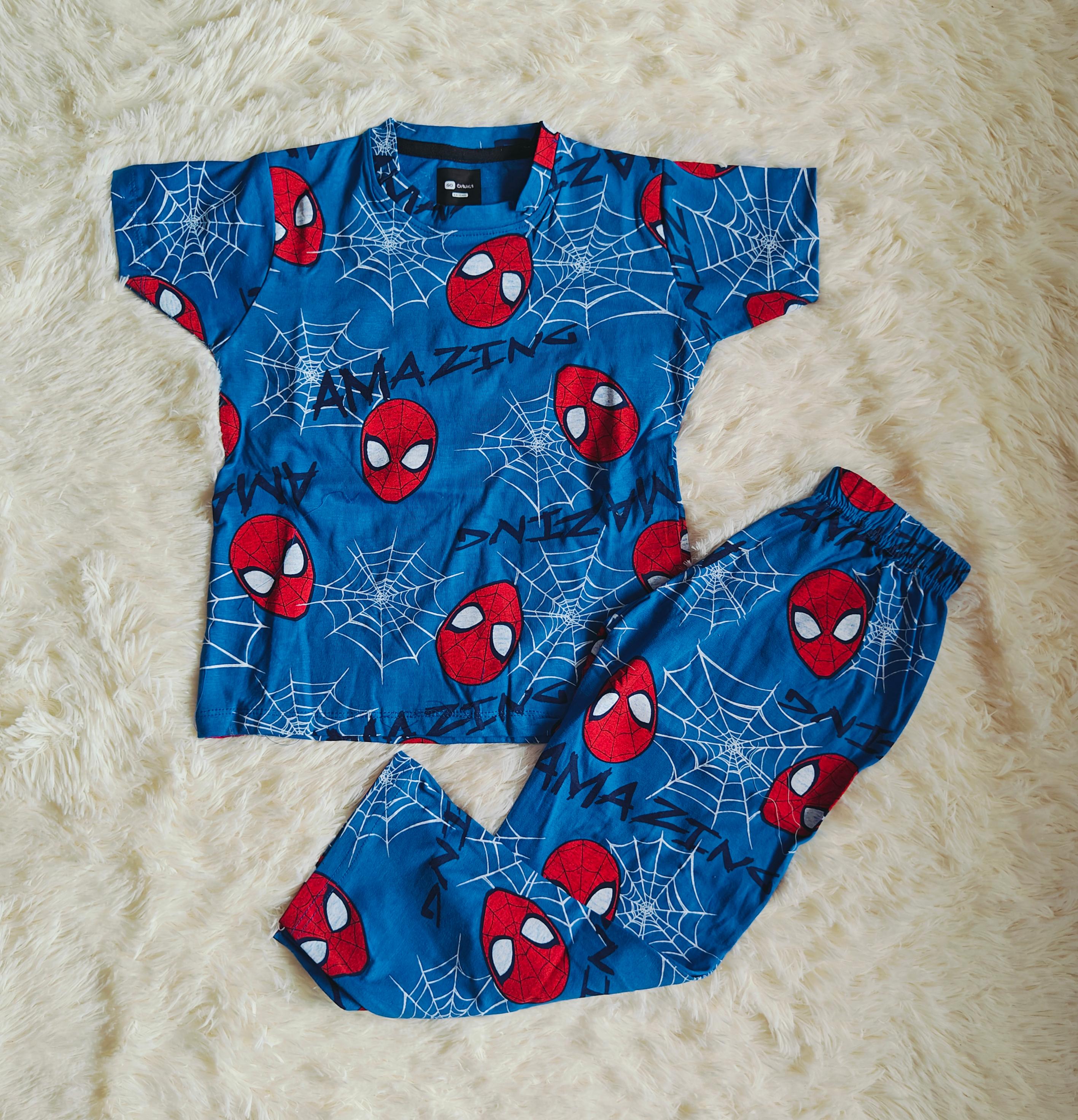 Kids Co-ord Pants Dark Blue Spidey