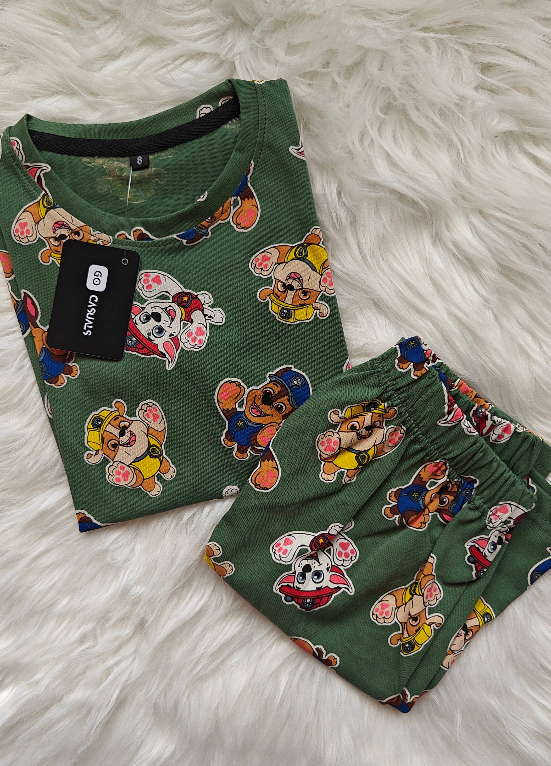 Kids Co-ord Shorts Paw Pals